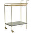 SERVIERWAGEN Holz, Metall, Stein Mangoholz massiv Goldfarben, Grau, Naturfarben - Goldfarben/Naturfarben, MODERN, Holz/Stein (60/80/40cm) - Carryhome