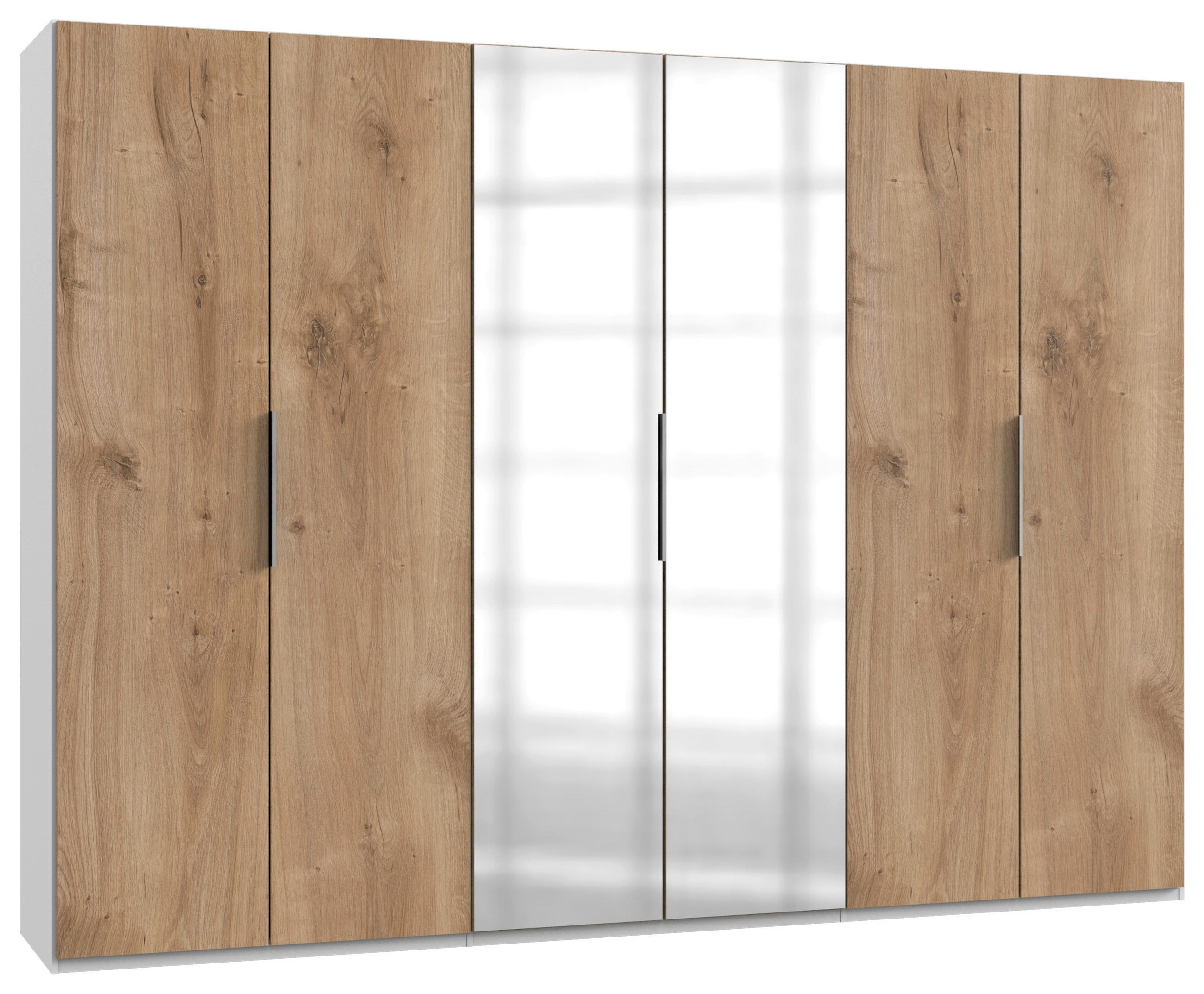 Dulap Cu Uși Rotative, 300/216/58 cm, alb, culoare lemn stejar