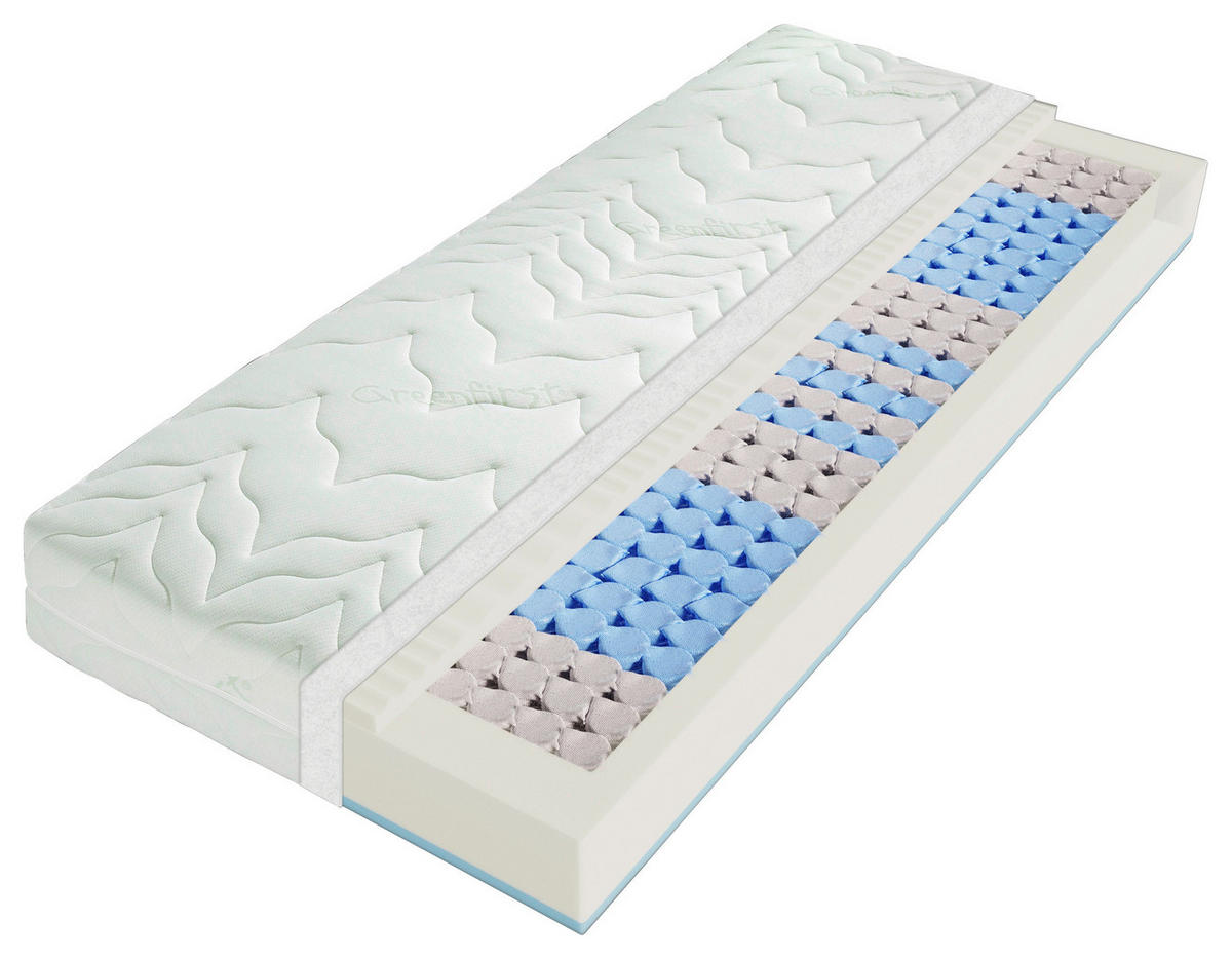TASCHENFEDERKERNMATRATZE Höhe ca. 22 cm 7 -Zonen - Weiß, Basics, Textil (90/200cm) - Xora