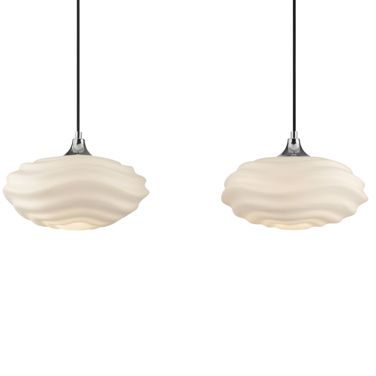 HÄNGELEUCHTE Sand 120/30/120 cm   - Chromfarben/Weiß, Design, Glas/Metall (120/30/120cm) - Brilliant