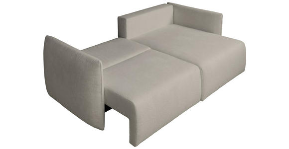 ECKSOFA Beige Jersey Rückenkissen, Bettkasten, Schlaffunktion, Rücken echt, Liegefläche im Originalstoff  - Beige/Schwarz, KONVENTIONELL, Kunststoff/Textil (238/148cm) - Carryhome