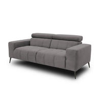 2-SITZER-SOFA TRENTO Mikrofaser Grau  - Dunkelgrau/Schwarz, MODERN, Textil/Metall (208/79/104cm) - MID.YOU