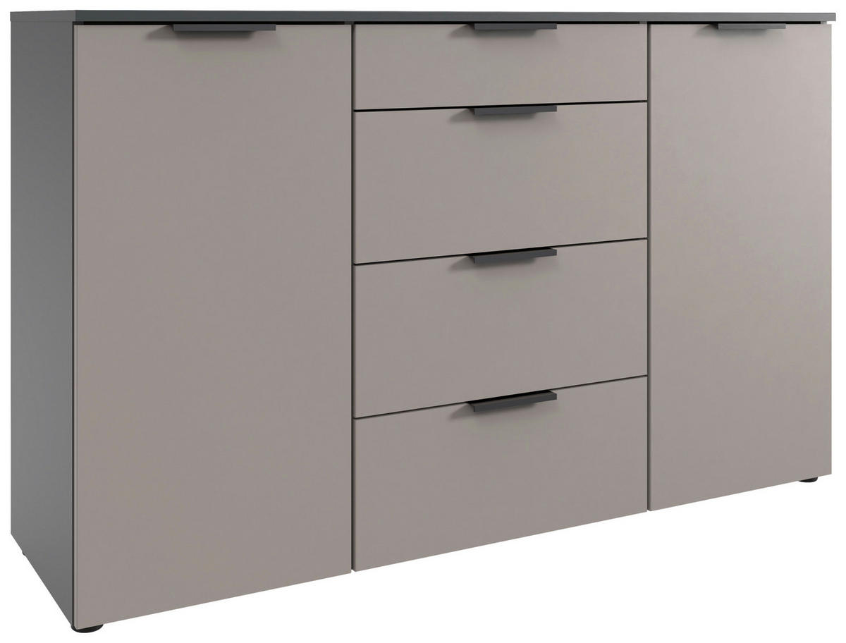 KOMMODE  in 135/92/41 cm  - Graphitfarben/Schwarz, Design, Holzwerkstoff/Kunststoff (135/92/41cm) - Boxxx