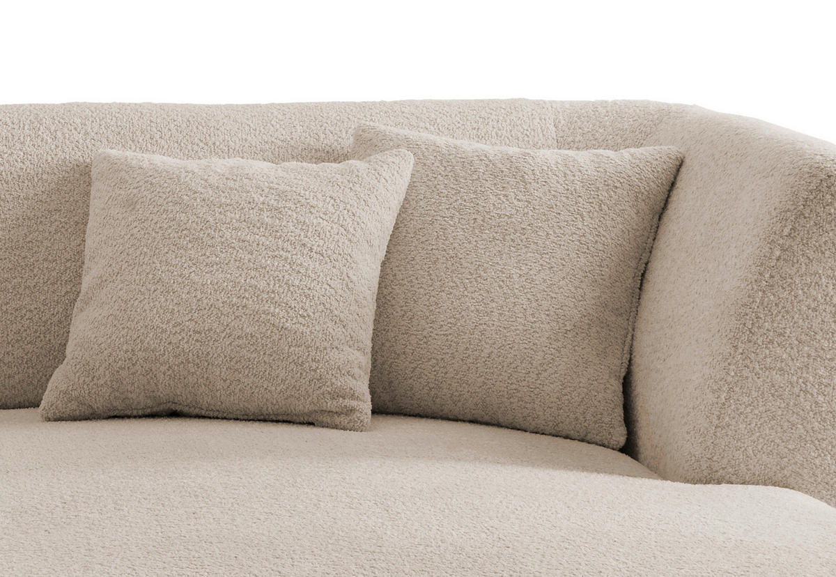 ECKSOFA  in Bouclé Beige  264/160 cm  - Beige/Schwarz, MODERN, Holz/Textil (264/160cm) - MID.YOU