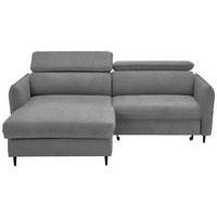 ECKSOFA in Struktur Grau  - Schwarz/Grau, Design, Holz/Textil (185/232cm) - Stylife