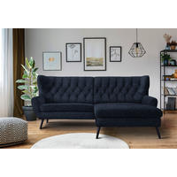 ECKSOFA Webstoff Dunkelblau  - Schwarz/Dunkelblau, Design, Holz/Textil (237/165cm) - Stylife
