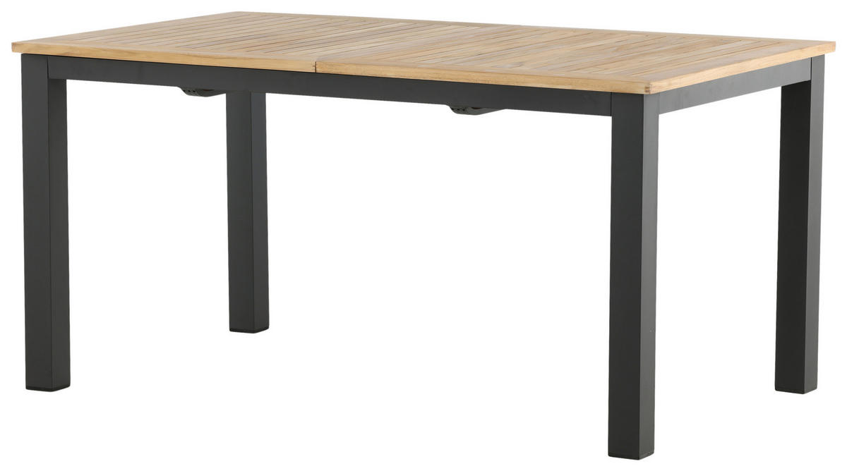 UTEBORD trä, metall rektangulär  - teakfärg/svart, Klassisk, metall/trä (210/90/75cm) - Gardenson