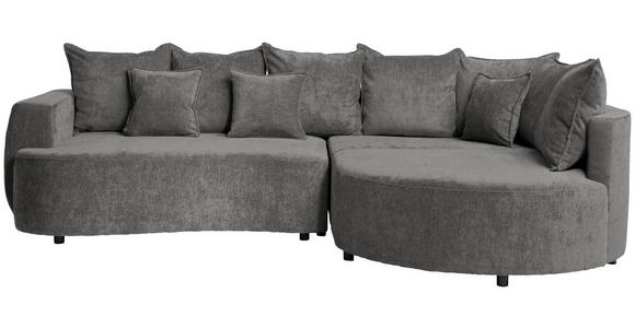 ECKSOFA  in Chenille Grau  307/194 cm  - Schwarz/Grau, Design, Kunststoff/Textil (307/194cm) - Carryhome