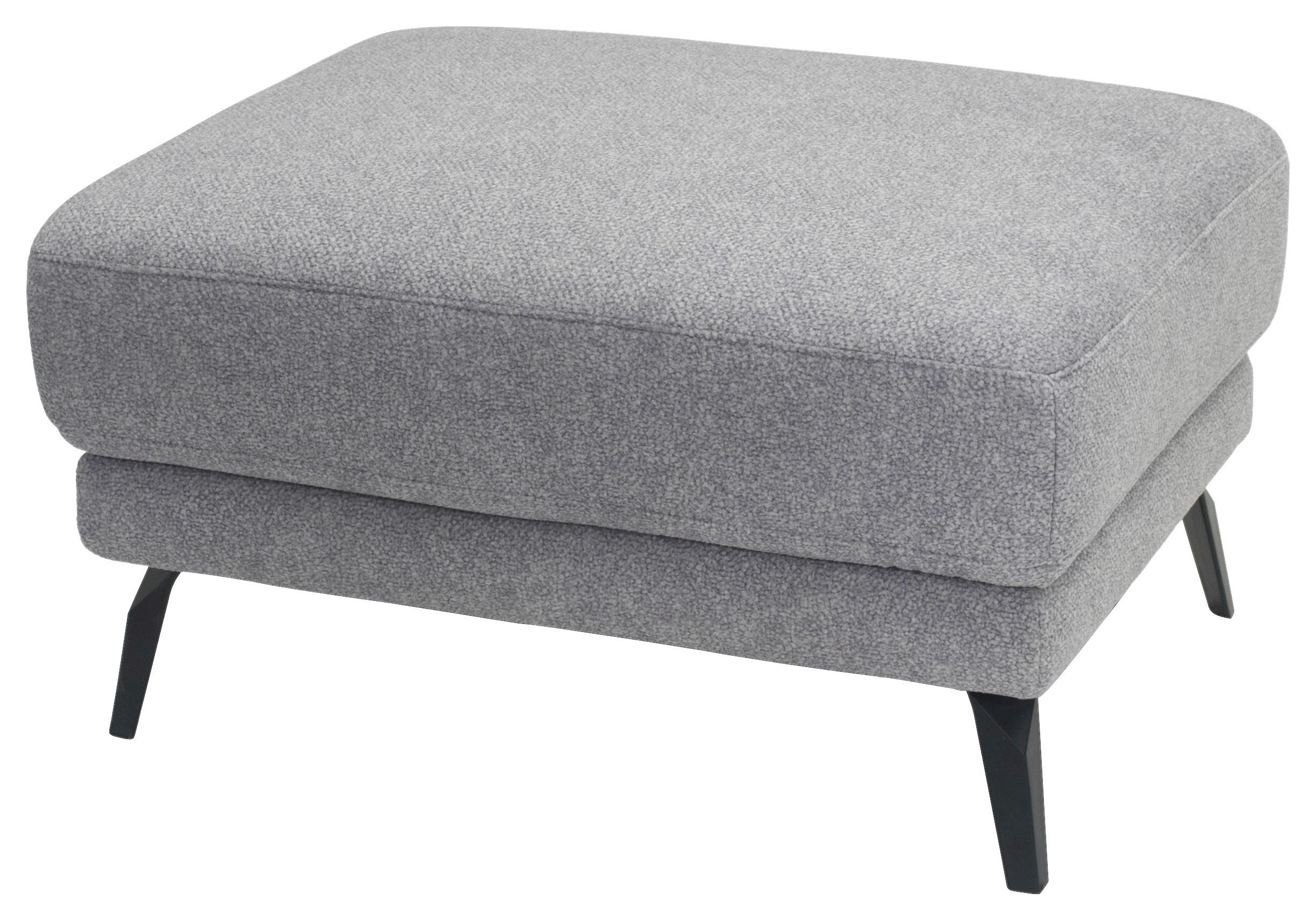 HOCKER Velours Grau  - Schwarz/Grau, Design, Textil/Metall (80/46/59cm) - Novel