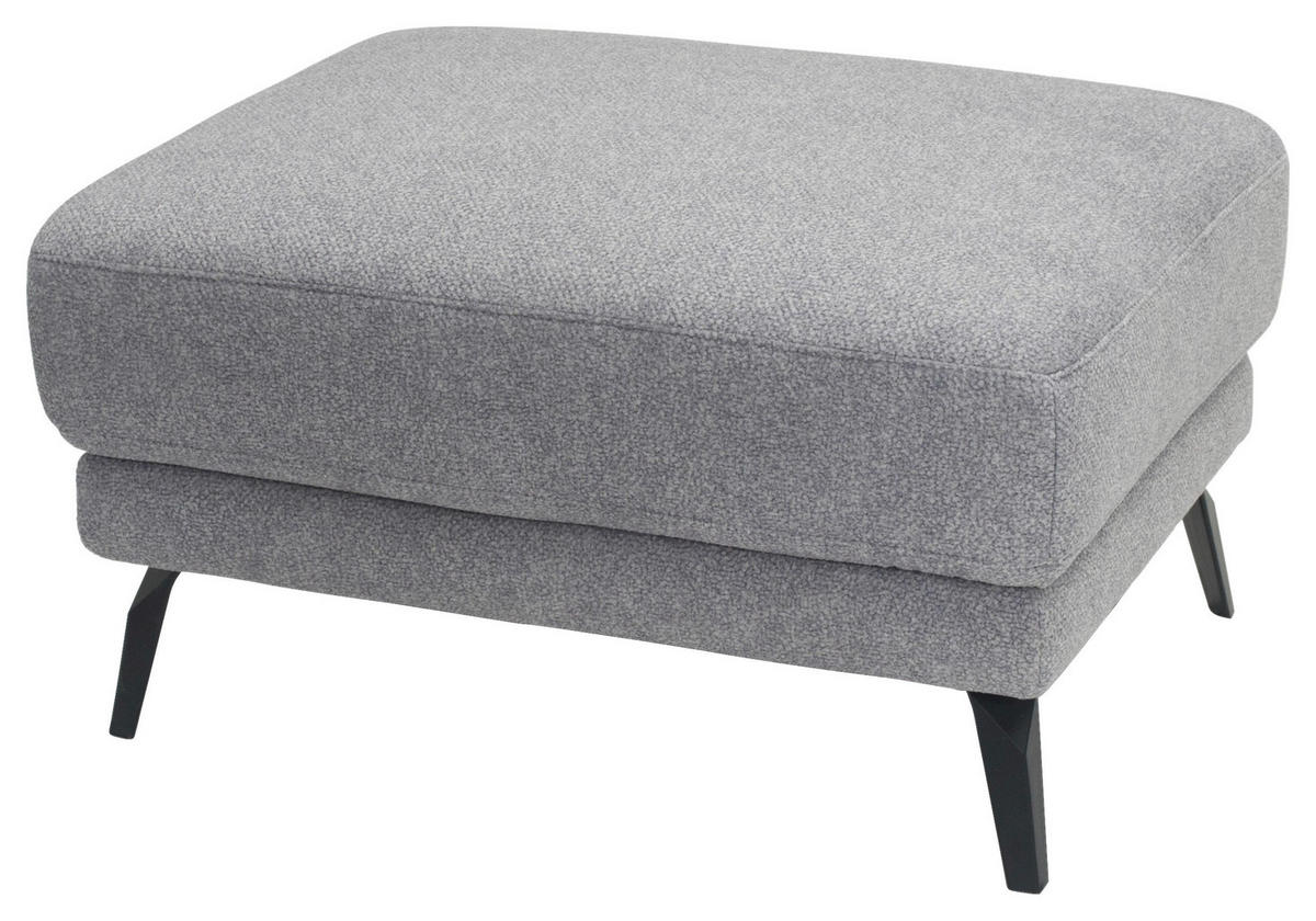 HOCKER Velours Grau  - Schwarz/Grau, Design, Textil/Metall (80/46/59cm) - Novel
