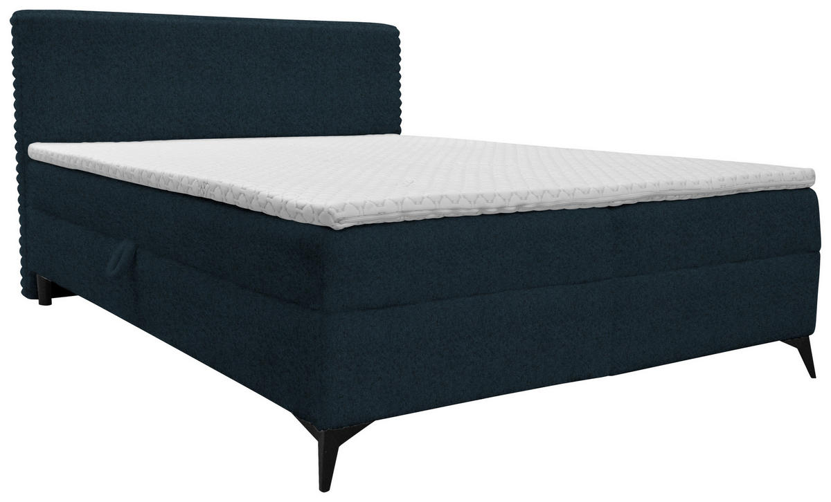 BOXBETT 180/200 cm  in Blau  - Blau/Schwarz, Design, Holz/Holzwerkstoff (180/200cm) - Xora