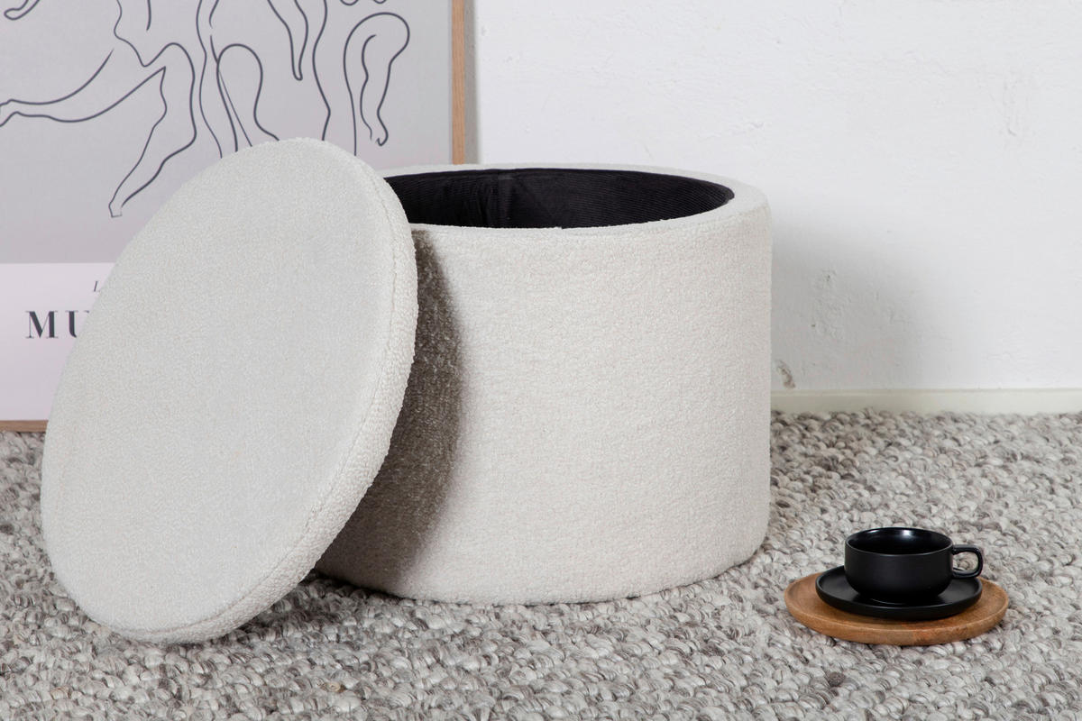 SITTPUFF i  - vit, Design, textil (51/43/51cm) - Livetastic