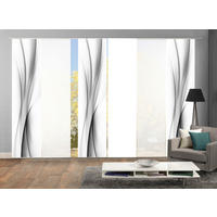 FLÄCHENVORHANG 5ER SET in Grau halbtransparent  - Grau, Design, Textil (60/245cm) - Schmidt W. Gmbh