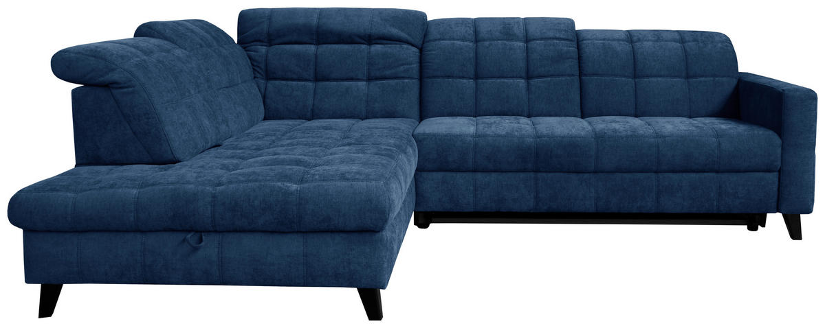 ROHOVÁ SEDACIA SÚPRAVA, textil, modrá - čierna/modrá, Design, drevo/textil (216/297cm) - Xora