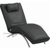 RELAXLIEGE motor. verstellbar Echtleder Schwarz  - Edelstahlfarben/Schwarz, Design, Leder/Metall (70/95/175cm) - Koinor