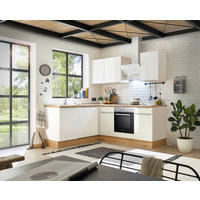 ECKKÜCHE 220/170 cm  in Weiß Hochglanz, Weiß  - Weiß Hochglanz/Alufarben, LIFESTYLE, Holzwerkstoff/Kunststoff (220/170cm) - Respekta