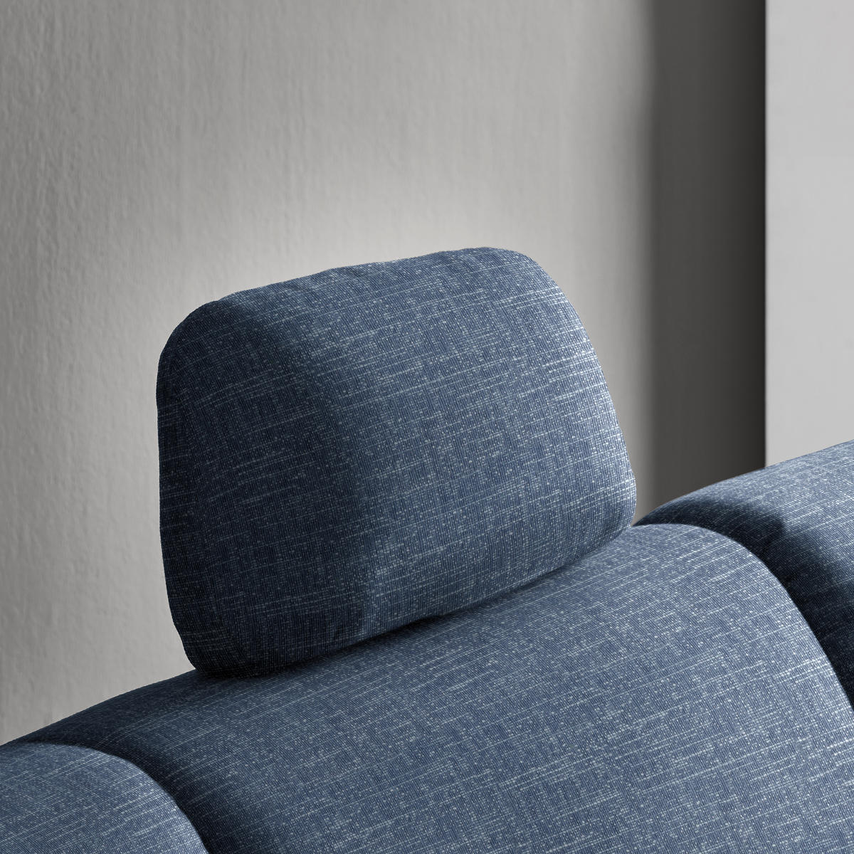 ECKSOFA in Chenille Blau  227/208 cm  - Blau/Alufarben, KONVENTIONELL, Textil/Metall (227/208cm) - Sedda