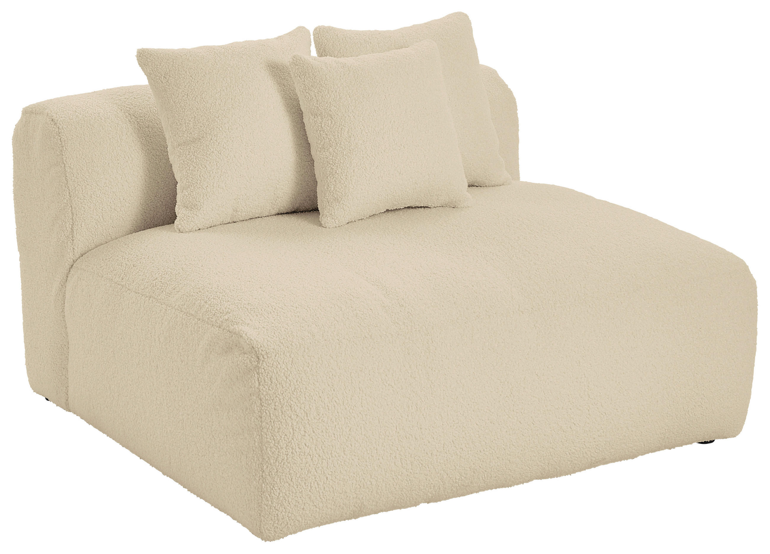 SOFAELEMENT BLOOM Flachgewebe, Teddystoff Beige  - Beige, Trend, Textil (120/70/122cm) - Livetastic