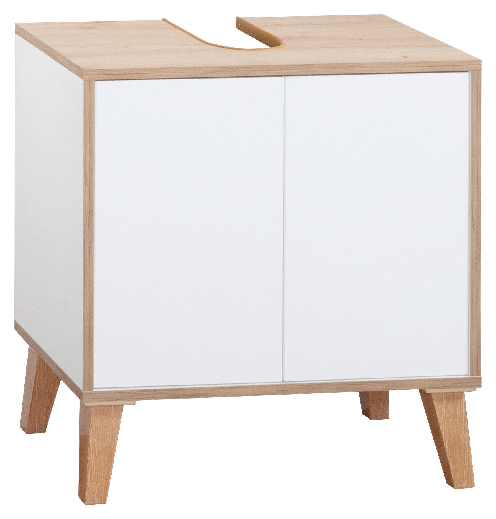 WASCHBECKENUNTERSCHRANK 60/63/32,5 cm  - Weiß/Eiche Artisan, MODERN, Holzwerkstoff/Kunststoff (60/63/32,5cm) - MID.YOU