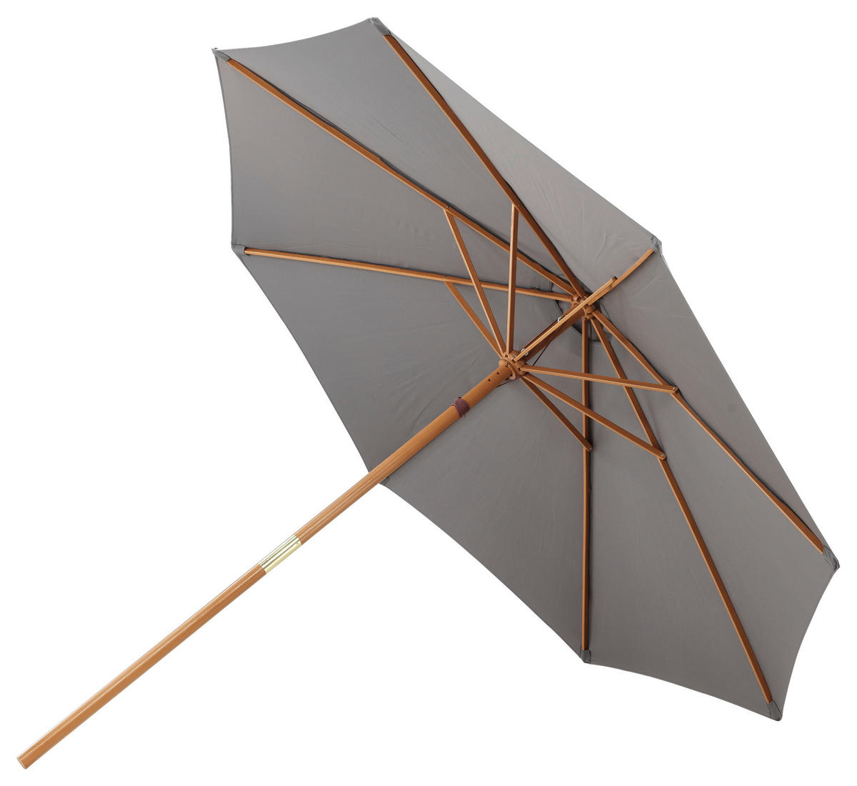 SONNENSCHIRM 300 cm  - Grau, KONVENTIONELL, Holz/Textil (300/244cm) - Gardenson