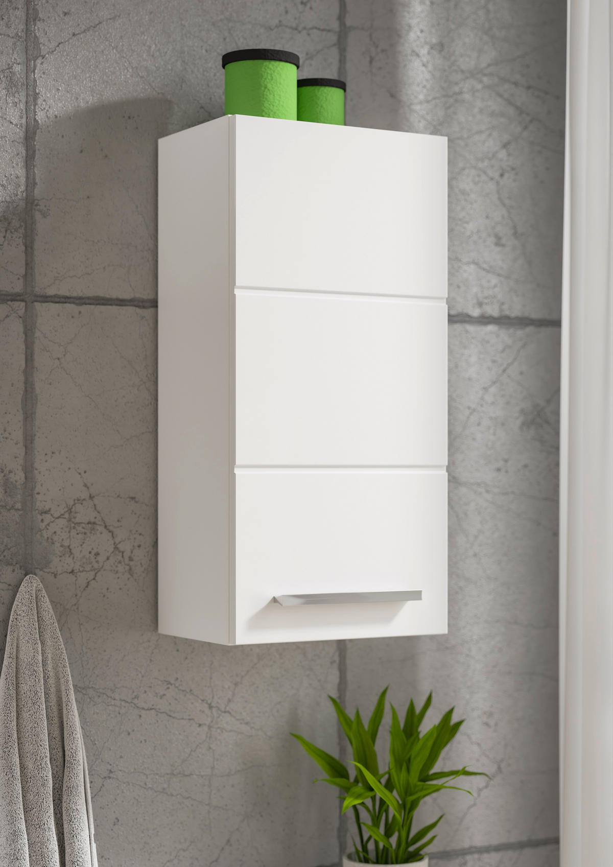HÄNGESCHRANK 34/70/23 cm  - Chromfarben/Weiß Hochglanz, MODERN, Holzwerkstoff/Kunststoff (34/70/23cm) - MID.YOU