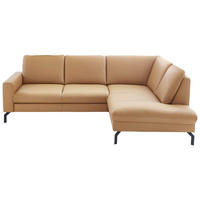 ECKSOFA Echtleder Currygelb  - Currygelb/Schwarz, Design, Leder/Metall (250/194cm) - Beldomo Premium