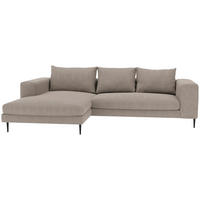 ECKSCHLAFSOFA in Struktur Taupe  - Taupe/Schwarz, Modern, Textil/Metall (170/315cm) - Trendmanufaktur