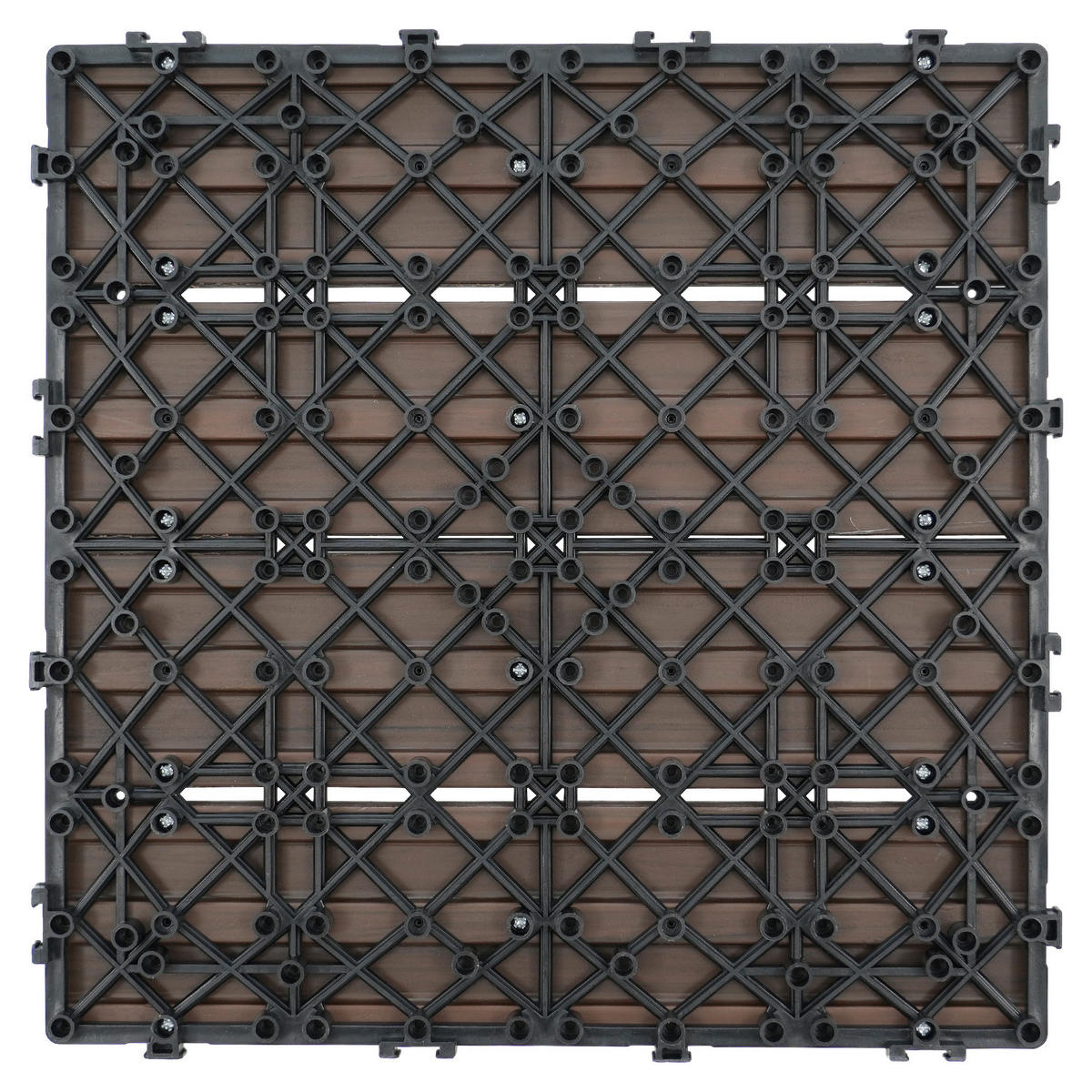 TERRASSENFLIESE 11 Stück  - Dunkelbraun, KONVENTIONELL, Holzwerkstoff (30/30/2,1cm) - Ambia Garden