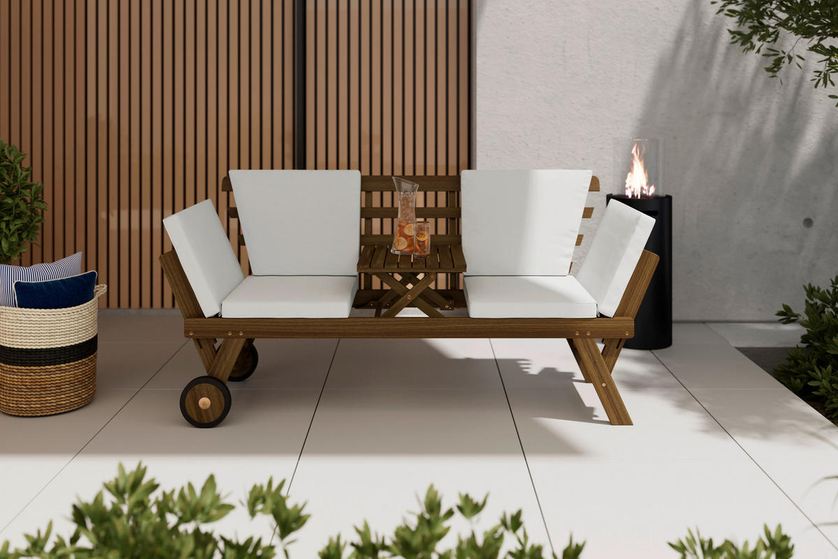 GARTENBANK 209/71/82 cm Akazie   - Beige/Akaziefarben, MODERN, Holz (209/71/82cm) - Ambia Garden