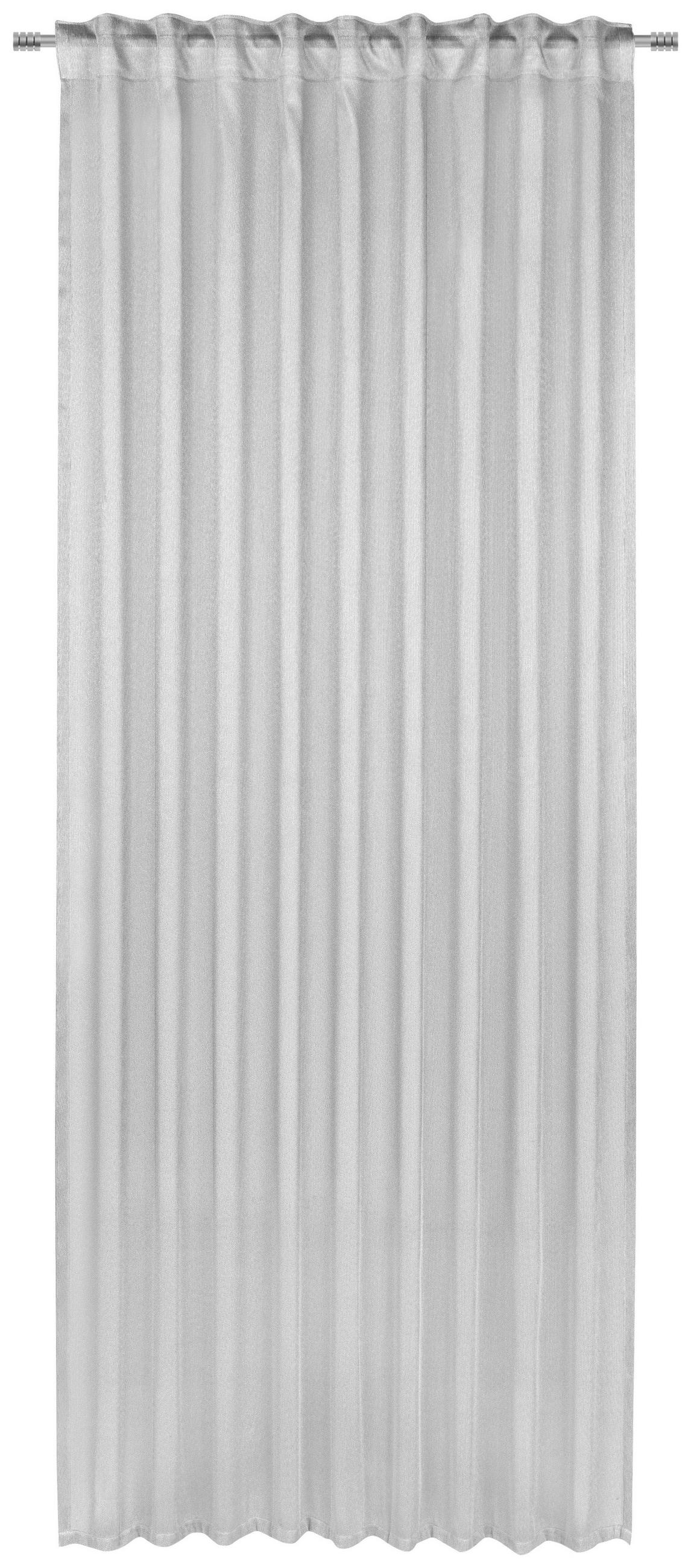 FERTIGVORHANG transparent  - Grau, Basics, Textil (140/245cm) - Esposa
