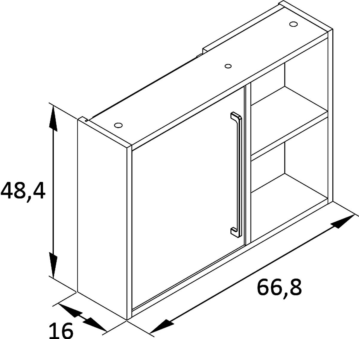 HÄNGESCHRANK 66,8/48,4/16 cm  - Goldfarben/Dunkelblau, MODERN, Holzwerkstoff/Metall (66,8/48,4/16cm) - Stylife
