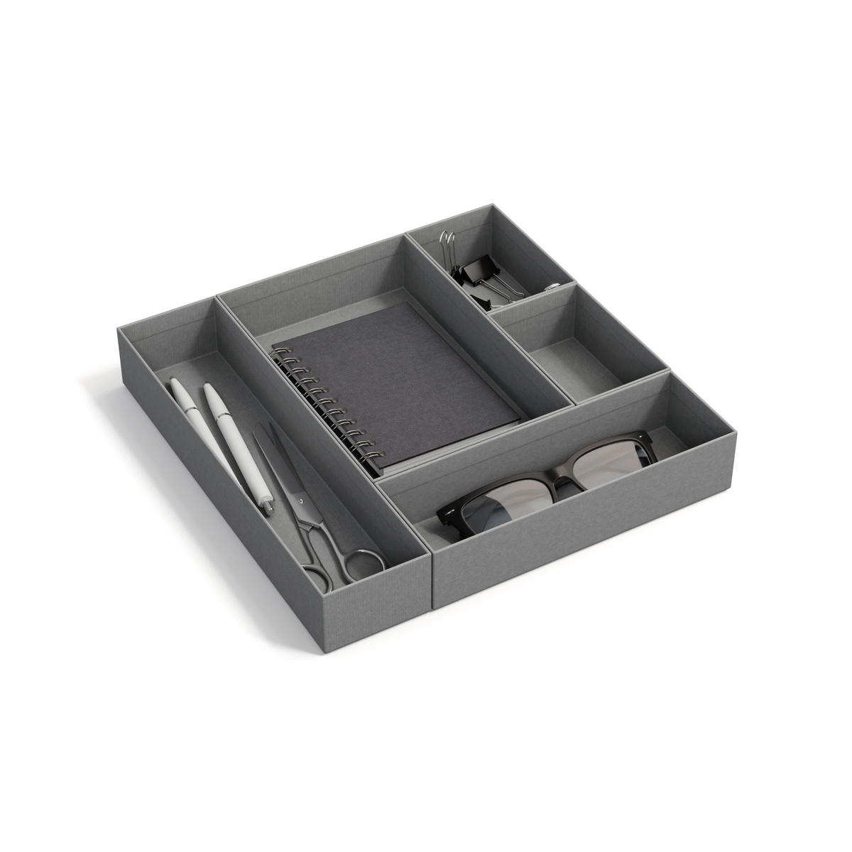 SCHUBLADENBOX 30/30/5 cm  - Grau, Basics, Karton/Papier (30/30/5cm)