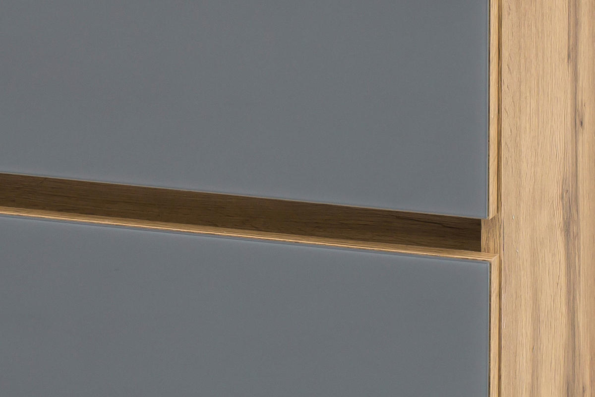 UNTERSCHRANK 40/79/35 cm   - Eichefarben/Silberfarben, KONVENTIONELL, Glas/Holzwerkstoff (40/79/35cm) - Held