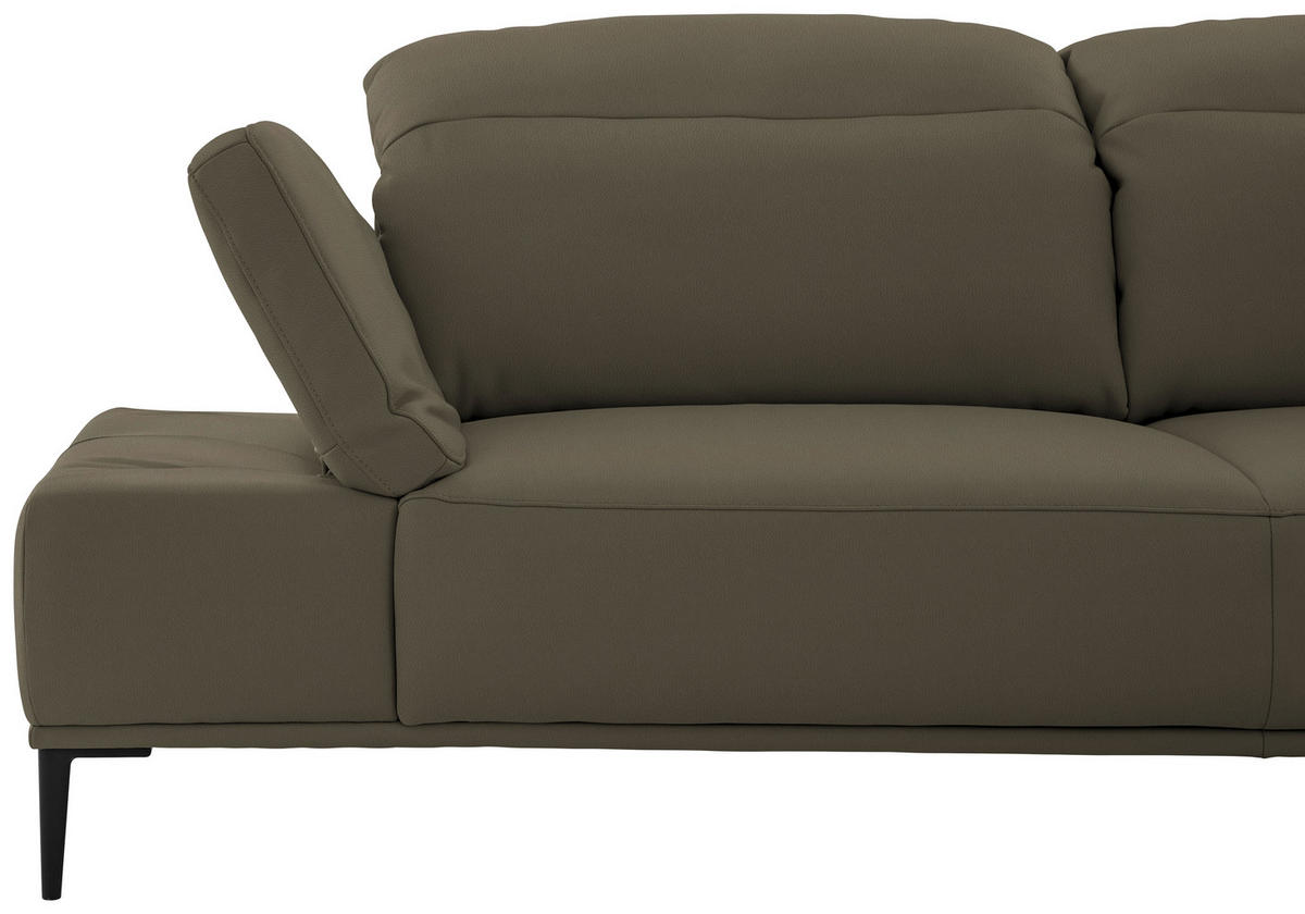ECKSOFA  in Echtleder Braun  322/206 cm  - Schwarz/Braun, MODERN, Leder/Metall (322/206cm) - Chilliano