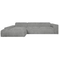 ECKSOFA HANNAH Hellgrau Cord  - Hellgrau/Schwarz, Design, Kunststoff/Textil (170/343cm) - MID.YOU