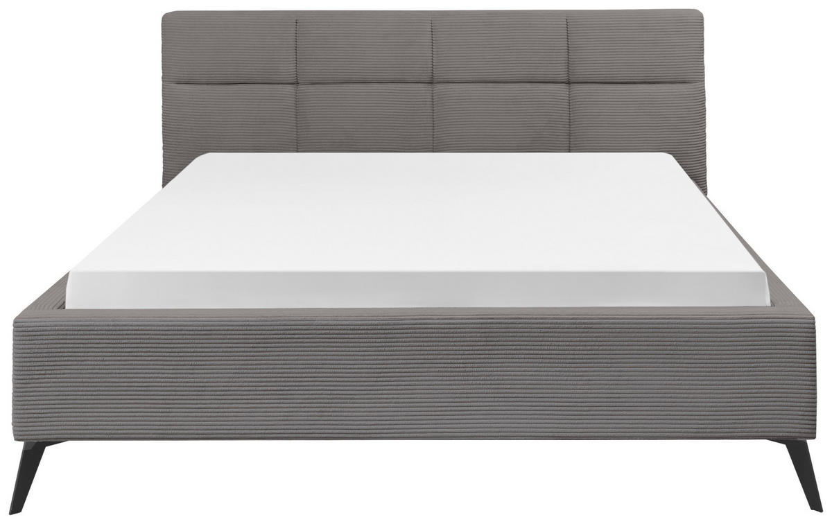 POLSTERBETT 180/200 cm,  in Grau,  - Schwarz/Grau, KONVENTIONELL, Textil/Metall (180/200cm) - SetOne by Musterring