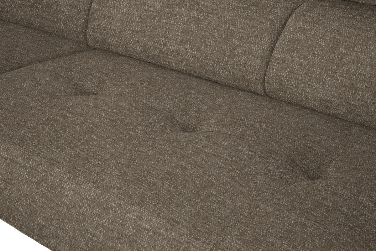 ECKSOFA in Chenille Hellbraun  205/280 cm  - Hellbraun/Schwarz, Design, Textil/Metall (205/280cm) - Xora