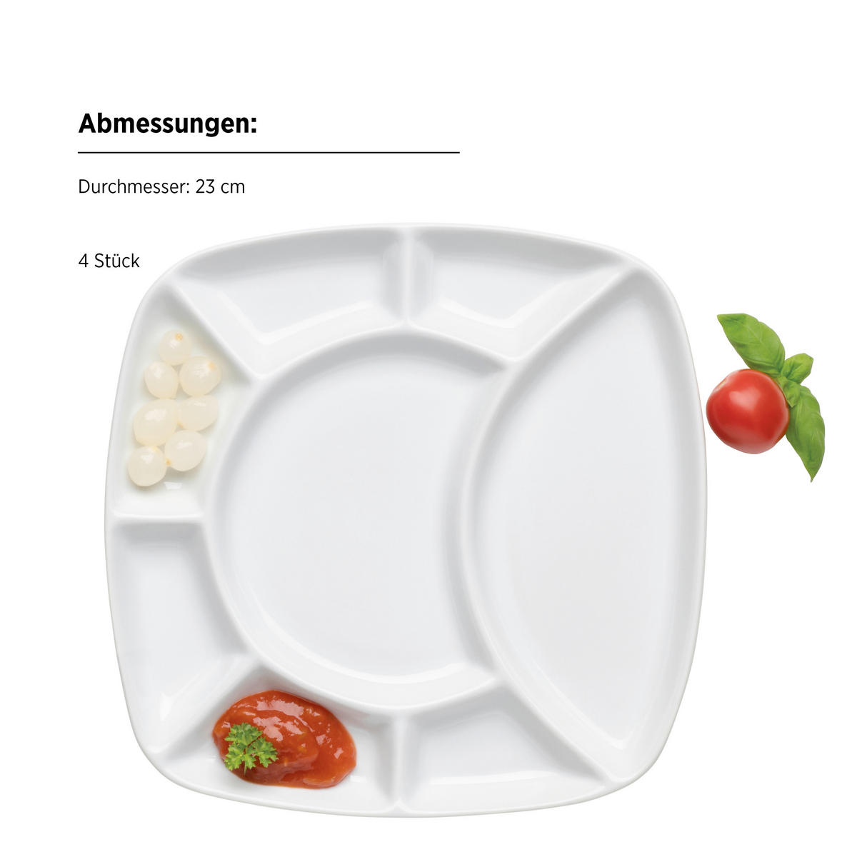 TELLERSET 4-teilig  - Weiß, Basics, Keramik (23/2,5/23cm) - Mäser