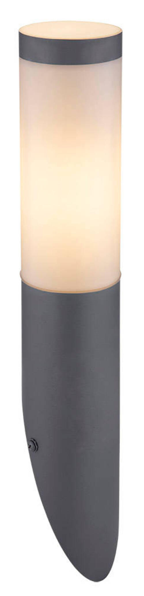 AUßENLEUCHTE 7,6/39 cm - Anthrazit/Opal, Basics, Kunststoff/Metall (7,6/39cm) - Globo