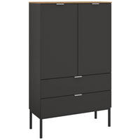 SIDEBOARD 80/138/42 cm  in Graphitfarben, Eiche Artisan  - Alufarben/Graphitfarben, Trend, Holzwerkstoff/Metall (80/138/42cm) - Stylife