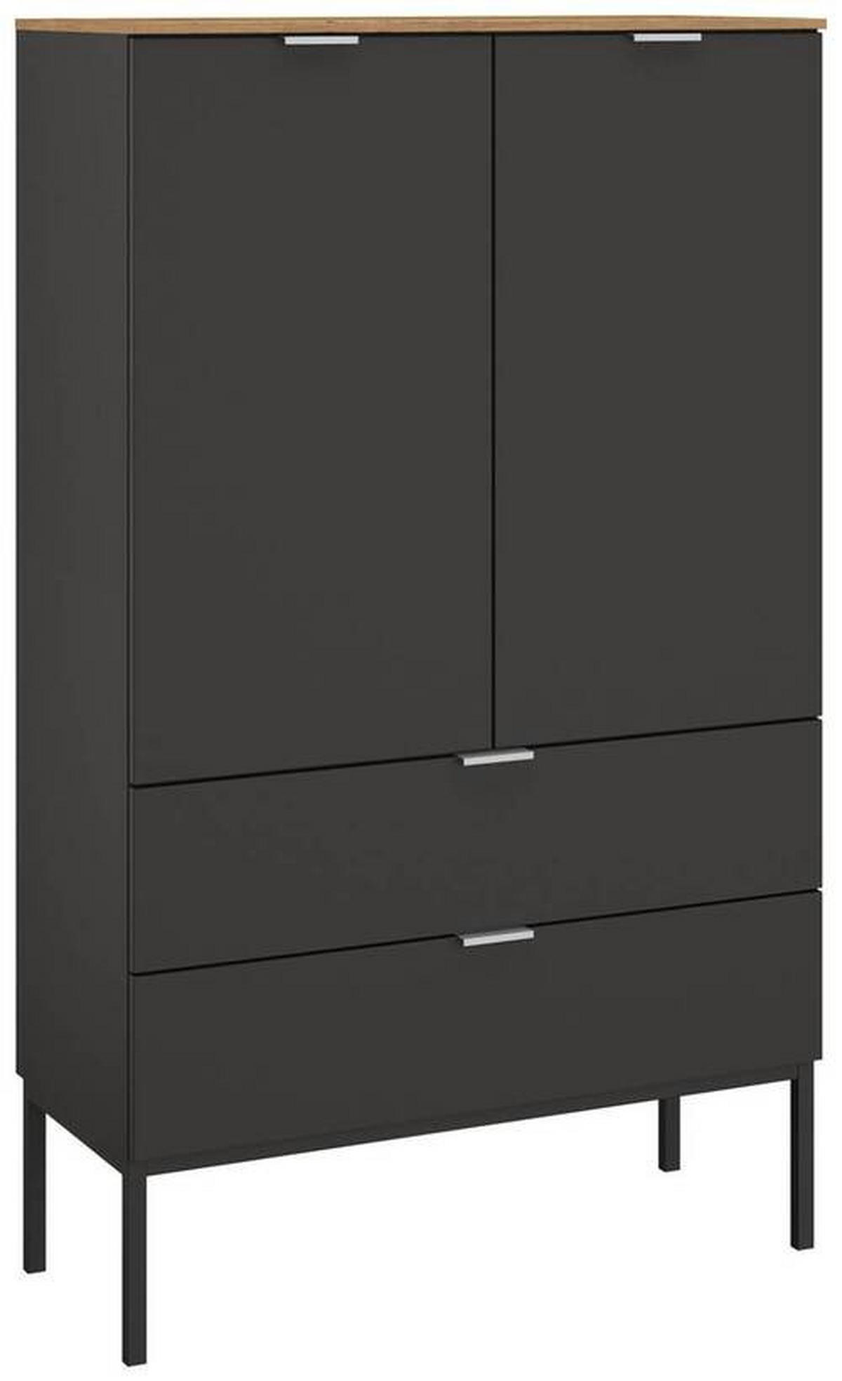 SIDEBOARD 80/138/42 cm  in Graphitfarben, Eiche Artisan  - Alufarben/Graphitfarben, Trend, Holzwerkstoff/Metall (80/138/42cm) - Stylife