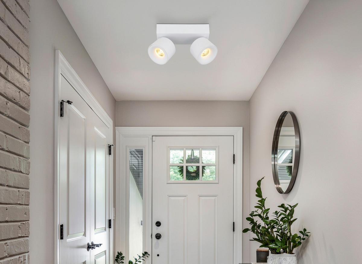 LED ZÁŘIČ, 20.5/7.2/12 cm - bílá/průhledné, Basics, kov/plast (20.5/7.2/12cm) - Globo