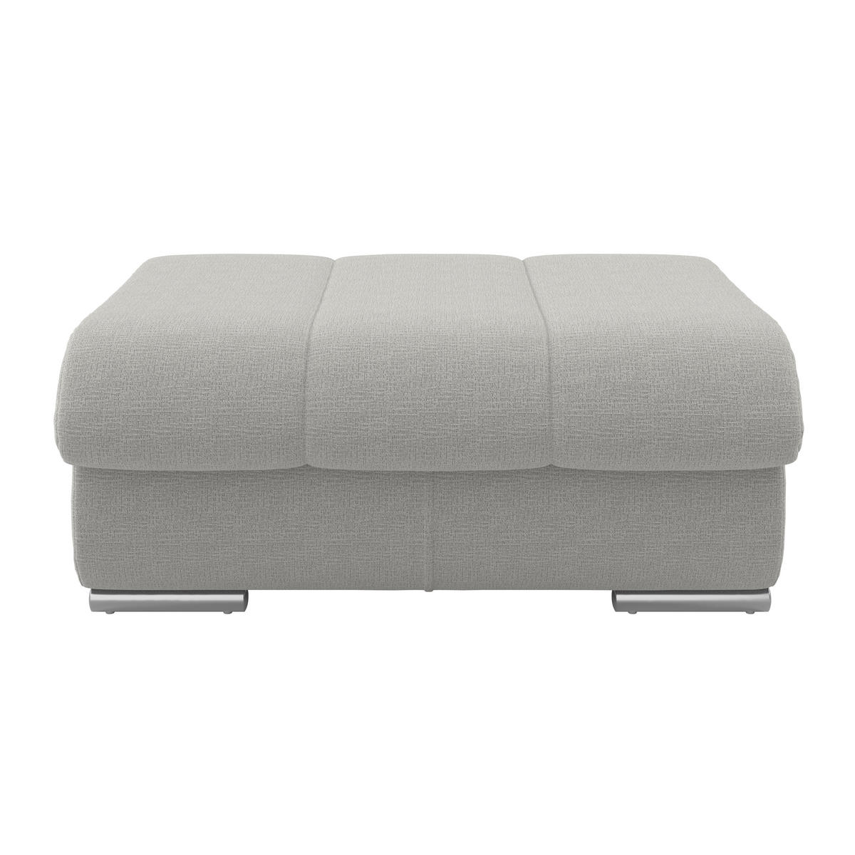 HOCKER Textil Grau  - Chromfarben/Grau, Modern, Textil/Metall (100/43/80cm) - Livetastic