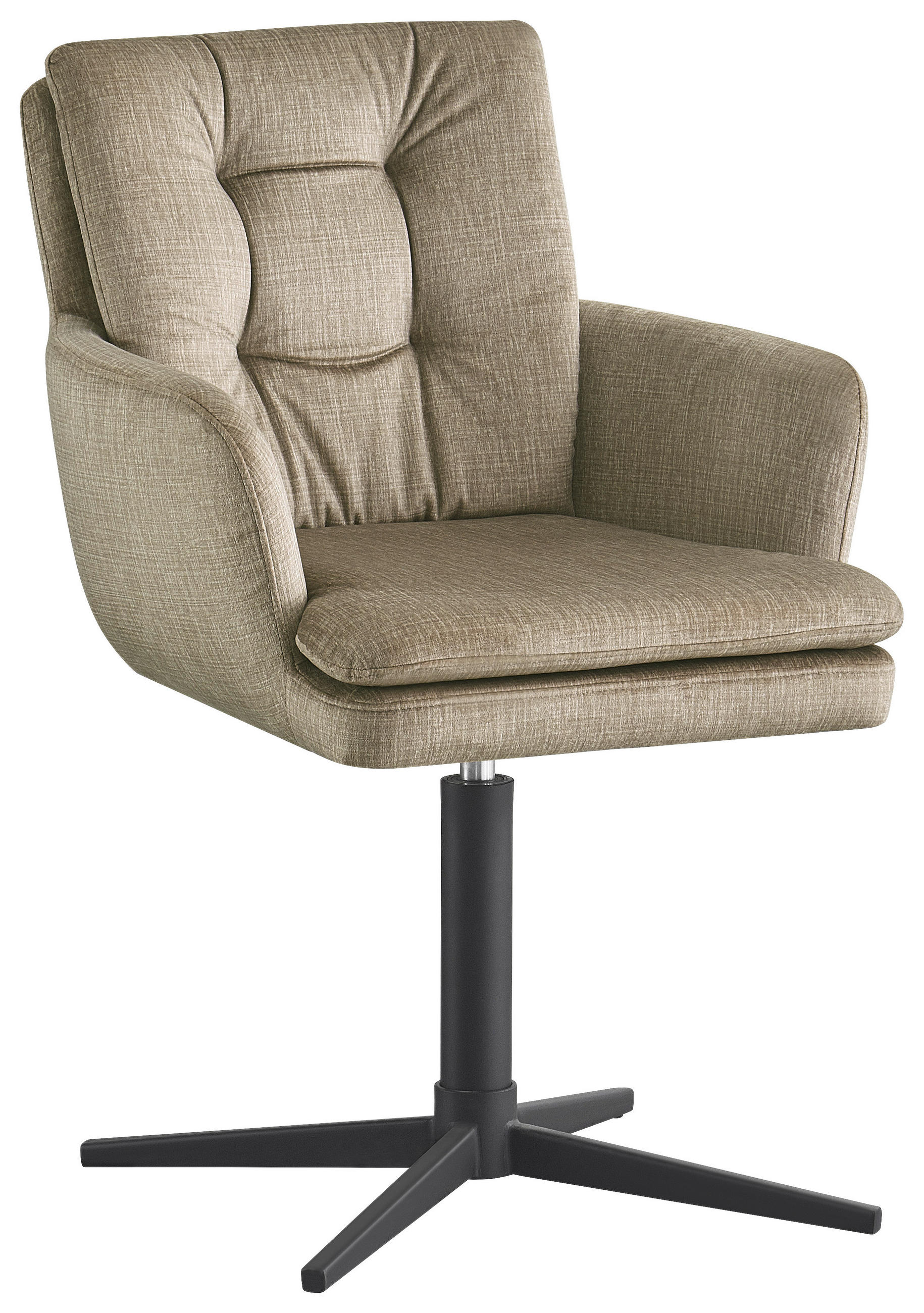 Scaun Cu Brațe din metal, textil, negru, taupe