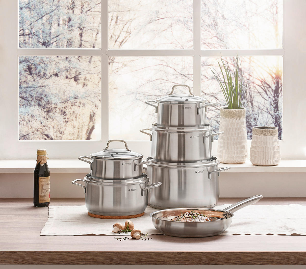 KOCHTOPFSET Brilliant 6-teilig  - Klar/Edelstahlfarben, Basics, Glas/Metall - WMF