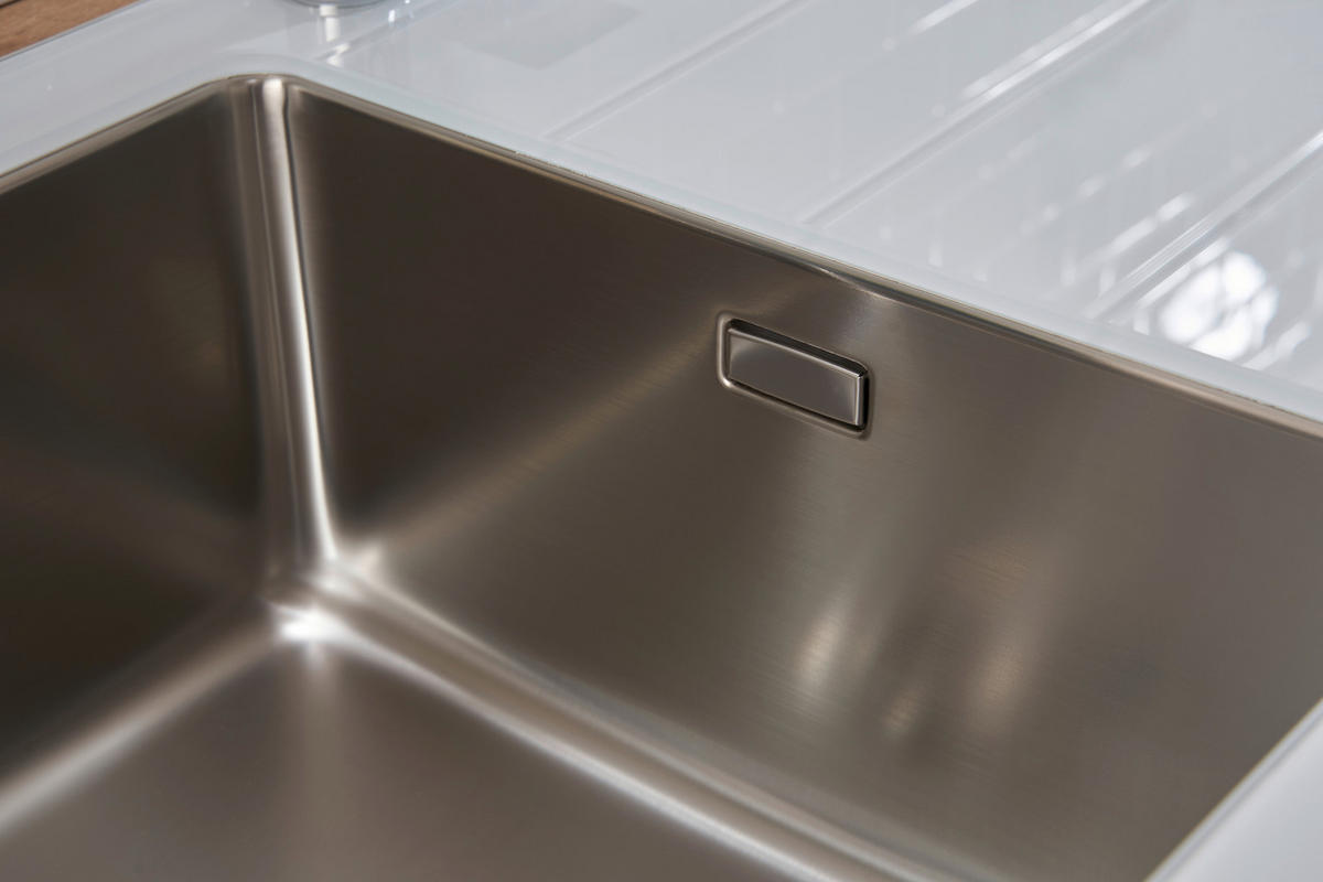 SPÜLE 1720NEWYORK86X50W  - Weiß, Trend, Glas/Metall (86/21/50cm) - Respekta