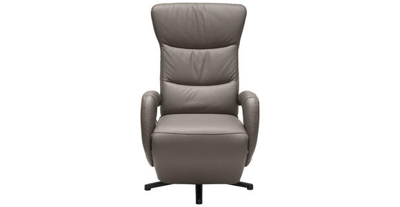 RELAXSESSEL in Leder Grau  - Grau, Design, Leder/Metall (67/108/77cm) - Cantus