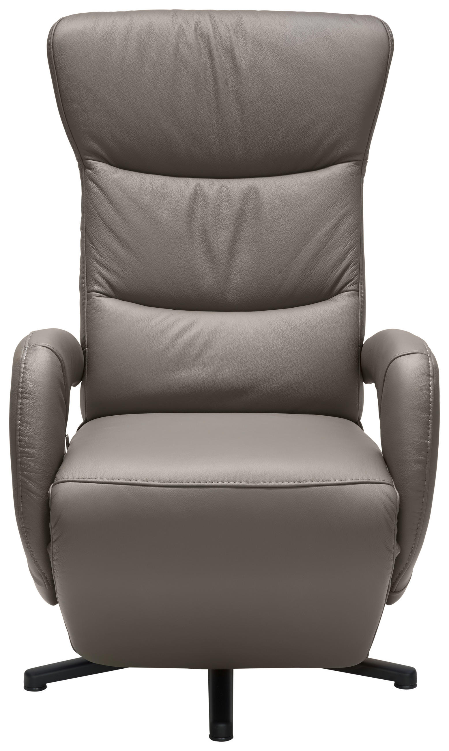 RELAXSESSEL in Leder Grau  - Grau, Design, Leder/Metall (67/108/77cm) - Cantus