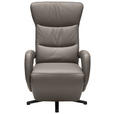 RELAXSESSEL in Leder Grau  - Grau, Design, Leder/Metall (67/108/77cm) - Cantus