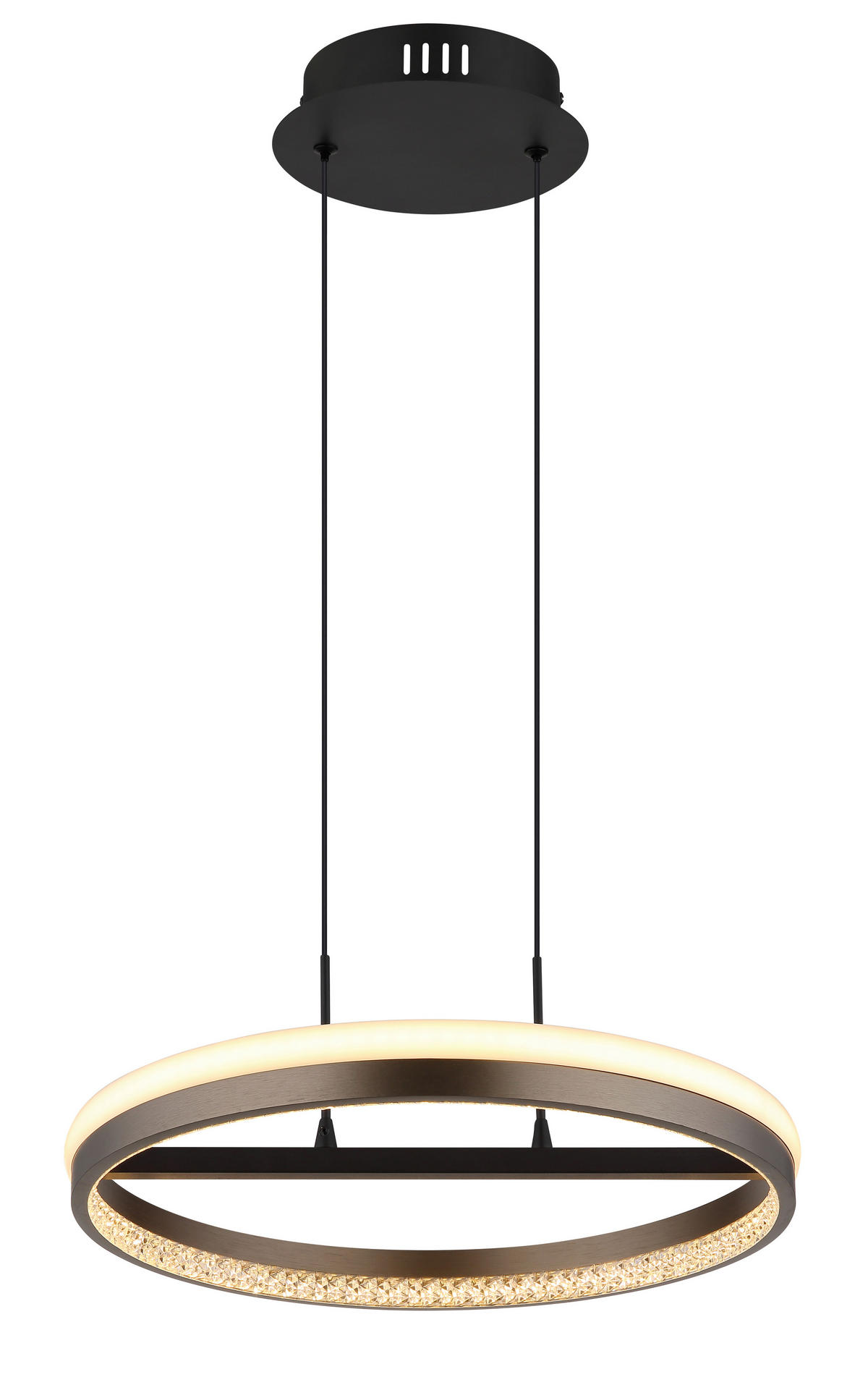 LED-HÄNGELEUCHTE 39,7/150 cm    - Klar/Dunkelgrau, Design, Kunststoff/Metall (39,7/150cm) - Globo